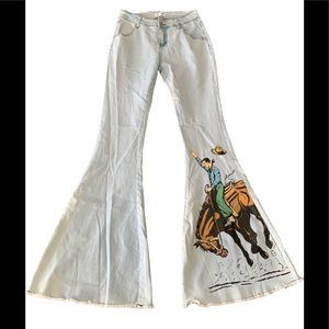 Ranch Dress’n by Fallon Taylor Quality Handmade Denim Flare Jeans Hand Painted 4